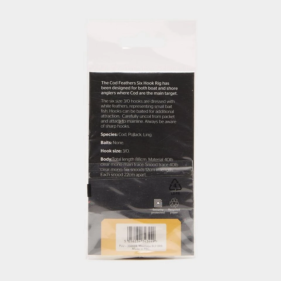 6 Hook Cod Feather 3/0 4 6 Hook Cod Feather 3/0 - Image 2