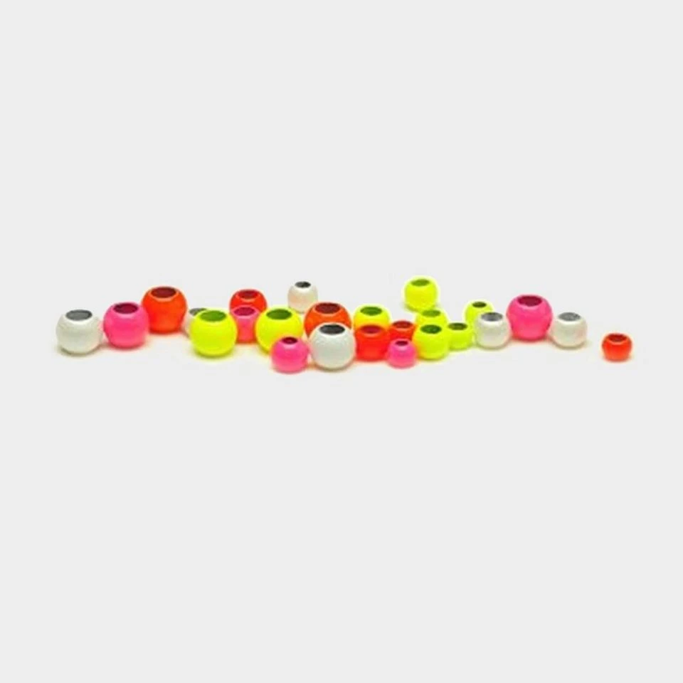 Hot Colour Brass Beads In Fluorescent Yellow (4mm) 3 Hot Colour Brass Beads In Fluorescent Yellow (4mm)