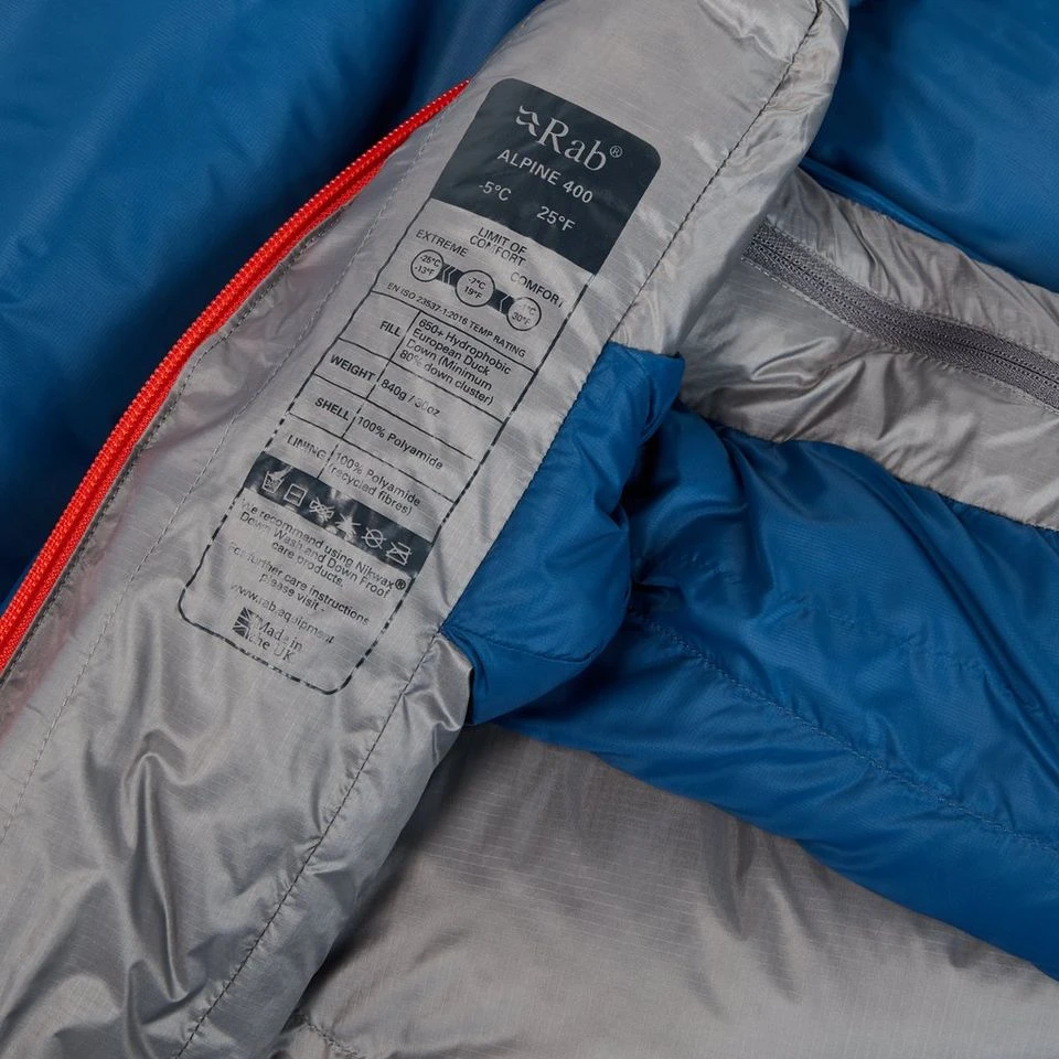 Rab Alpine 400 Down Sleeping Bag 9 Rab Alpine 400 Down Sleeping Bag - Image 7