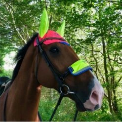 Charlotte Dujardin Reflective Multi-Coloured Mesh Horse Ears Pink/Yellow -Outdoor Gear Store go 527746 z